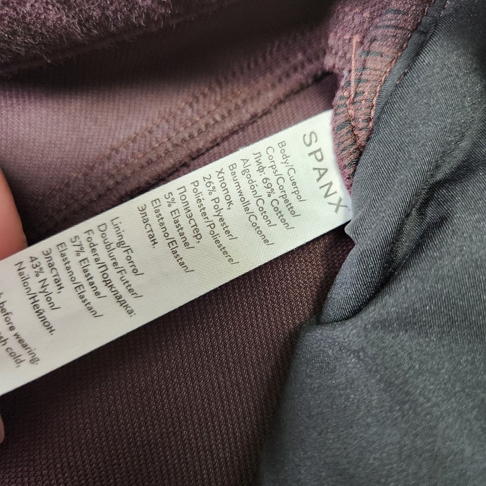 Spanx Pants Women Large Jean-ish Leggings Hi Rise Stretch Shapewear Maroon - Picture 8 of 12